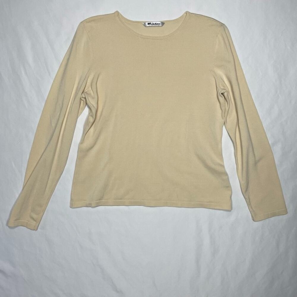 Peter Nygard Tan Bone Sand Pullover Sweater Silk Blend Small Old Money